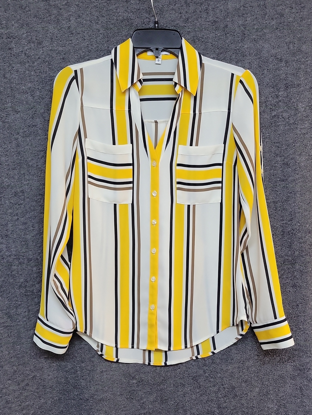 Vintage Classic Express The Portofino  Yellow Striped Shirt Women's Size XS